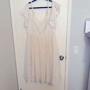 Torrid White Lace Off-Shoulder Dress
